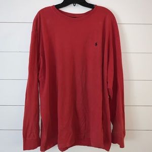 Men XXL long sleeve polo tshirt red